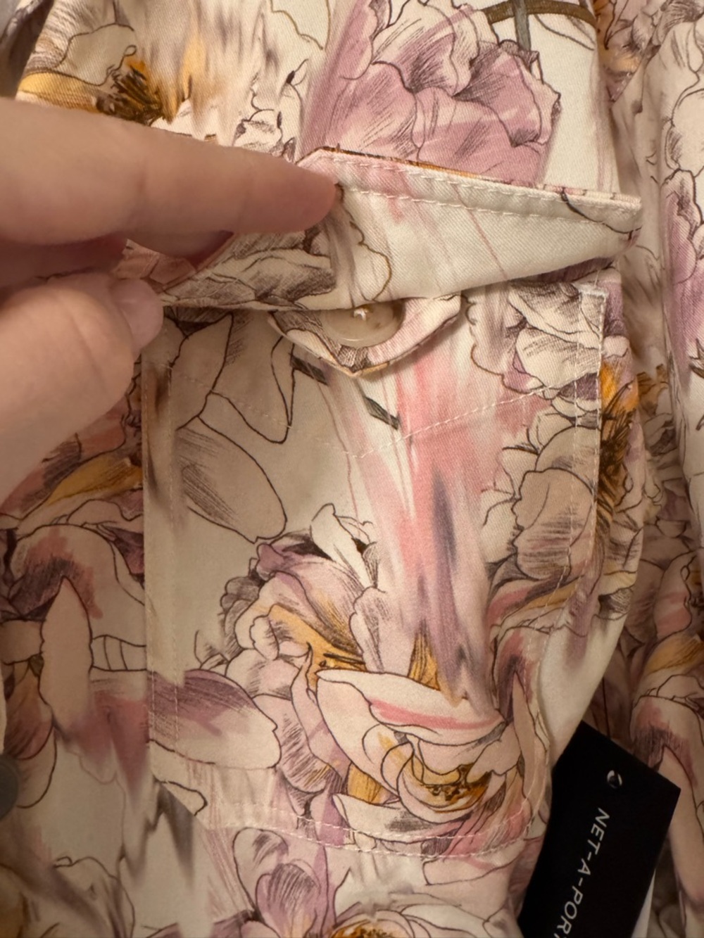 Rebecca Vallance Floral-Trim Utility Jumpsuit in Blush Size XS - Picture 8 of 13